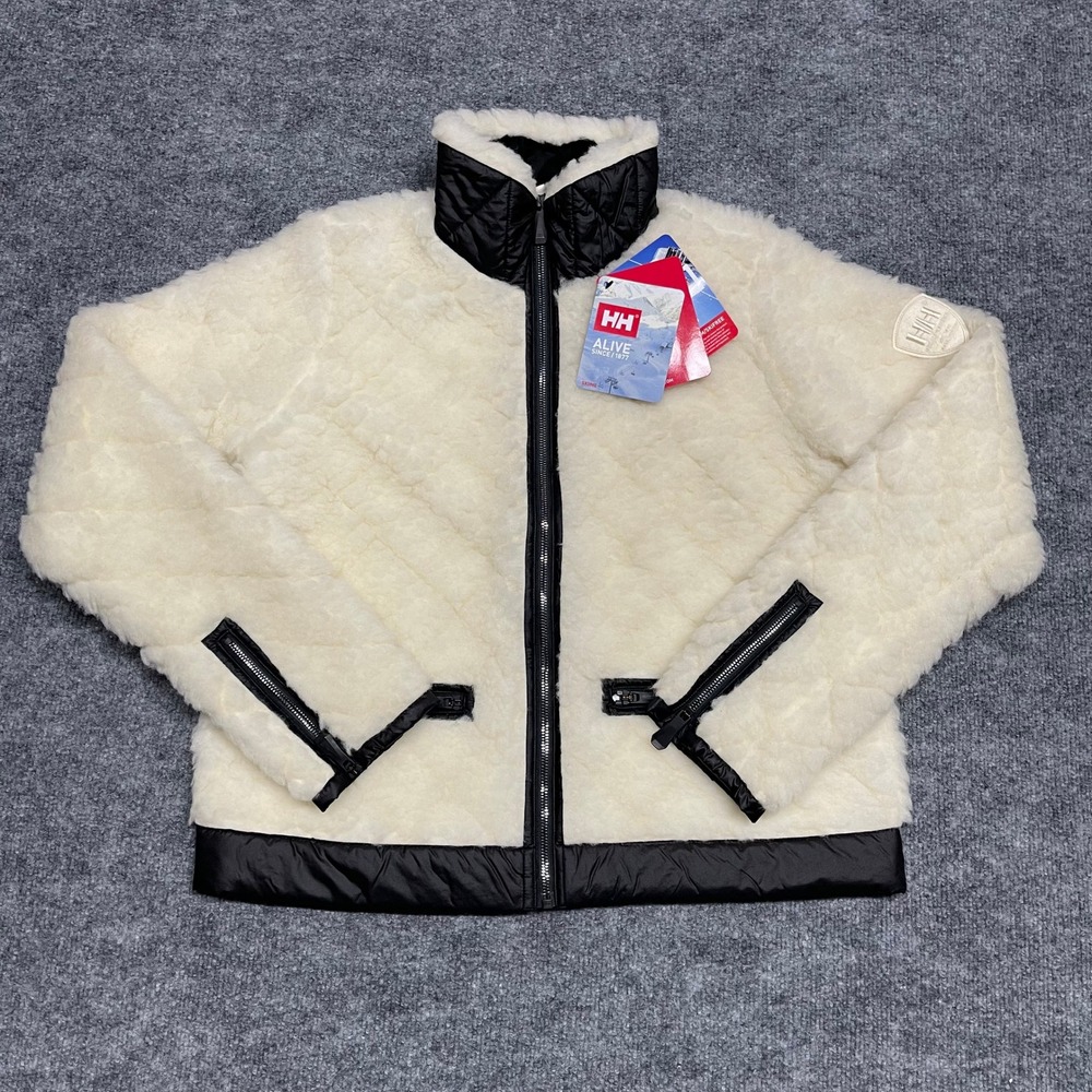 Helly Hansen Jacket Womens XL Snow White Diamond Pile ‎ Quilted Fleece NEW $350